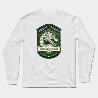 Green Dragon Premium Lager - Where Ale Meets Scale - Dragon Head - Fantasy Long Sleeve T-Shirt